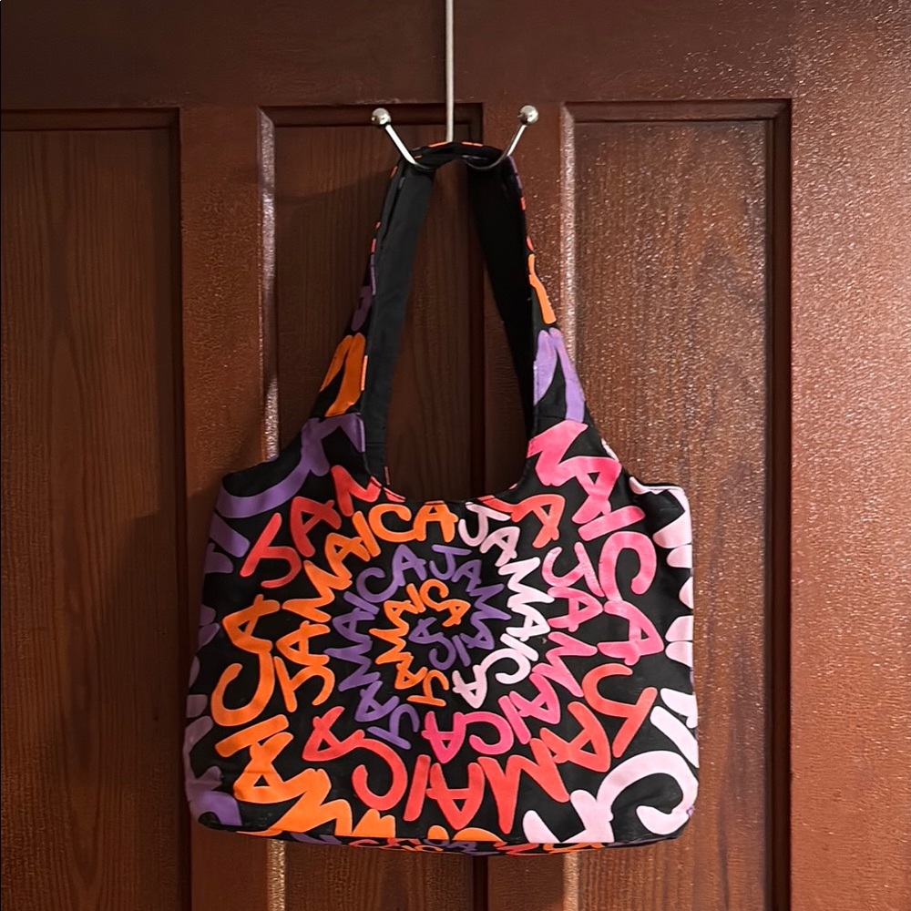 Robin Ruth Black and Orange Graffiti Tote